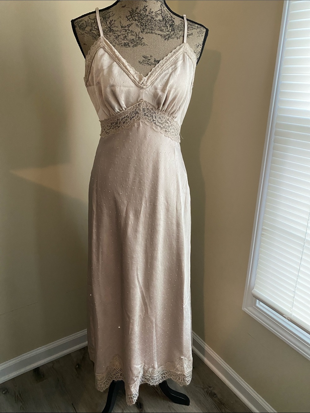 Satin and lace maxi dress